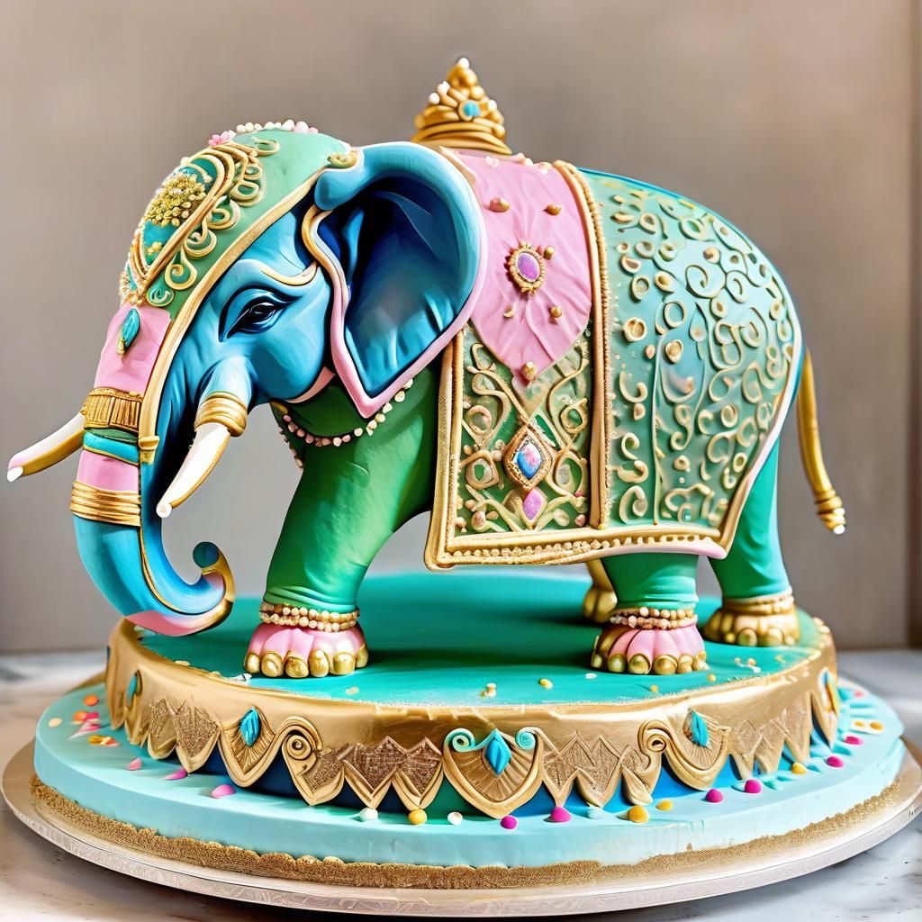 Elephant cake sculpture