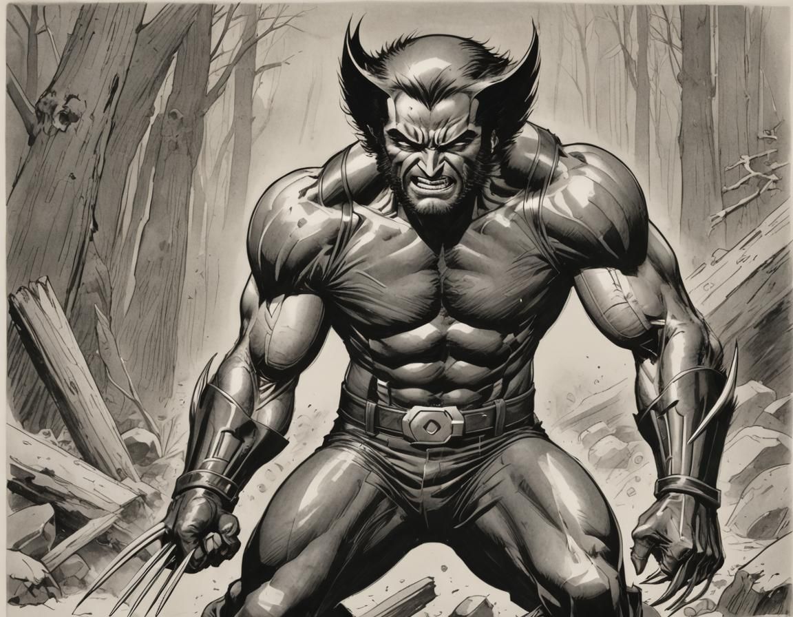 Wolverine Comic Book Illustration