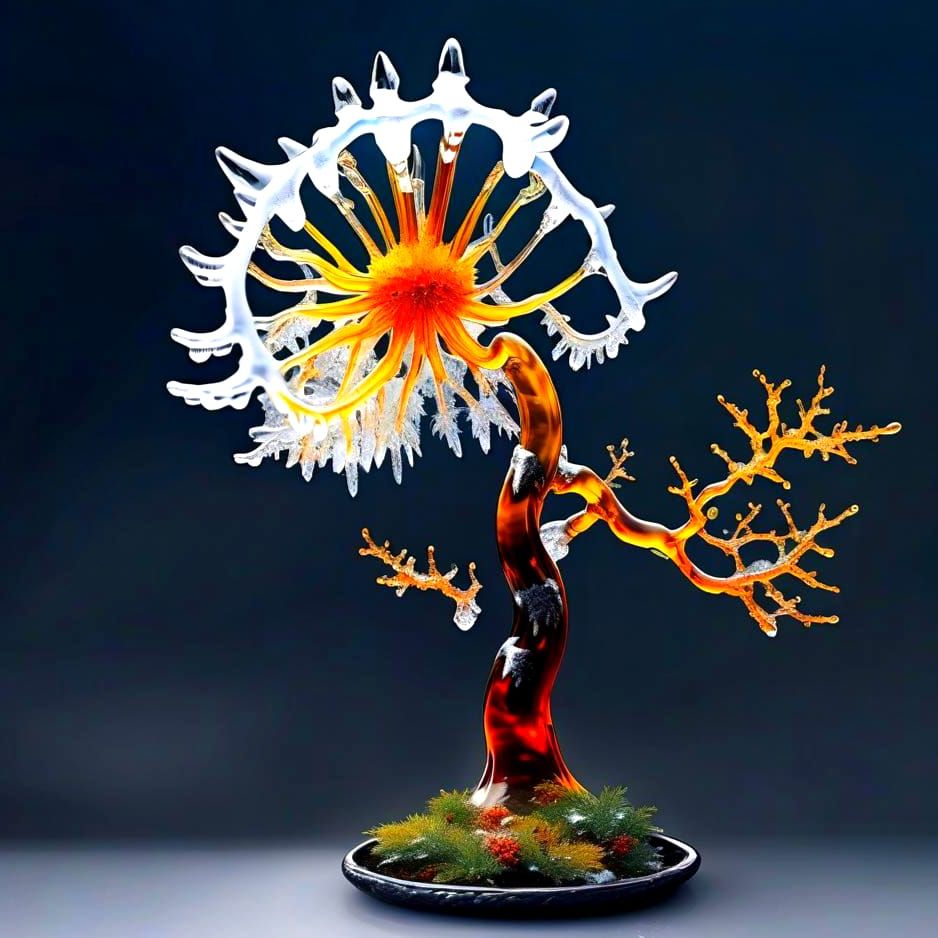 Vibrant Dendritic Dreamscape in High Contrast Digital Illust...