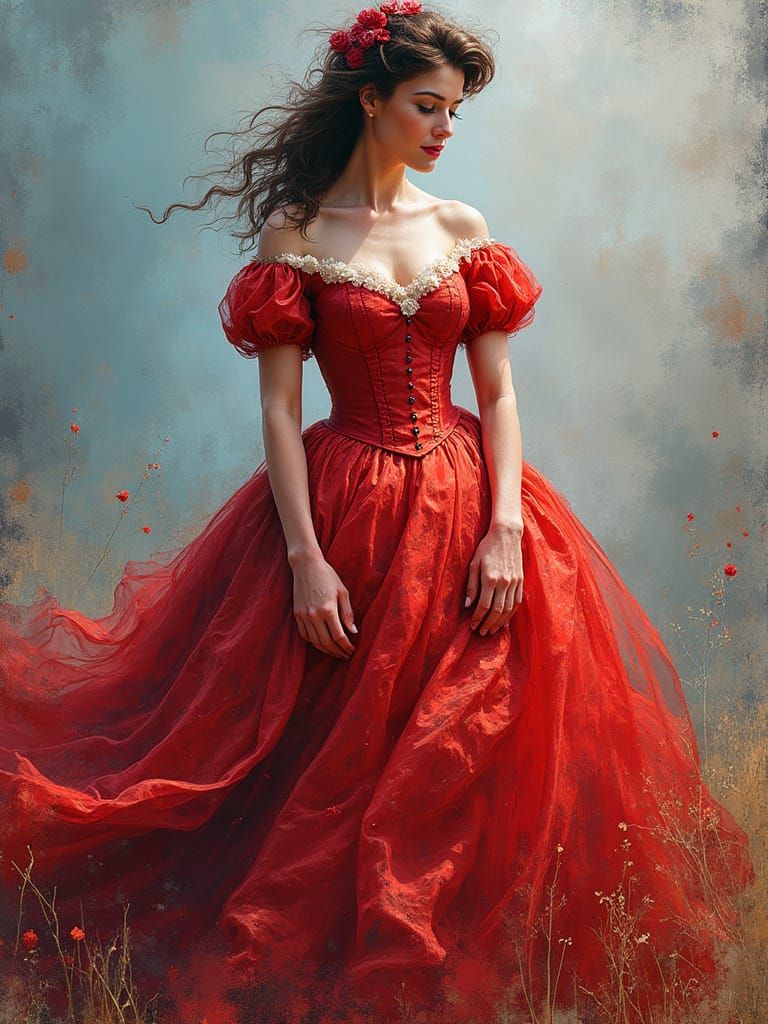 Scarlett O'Hara in Iconic Gowns, Painterly Realism