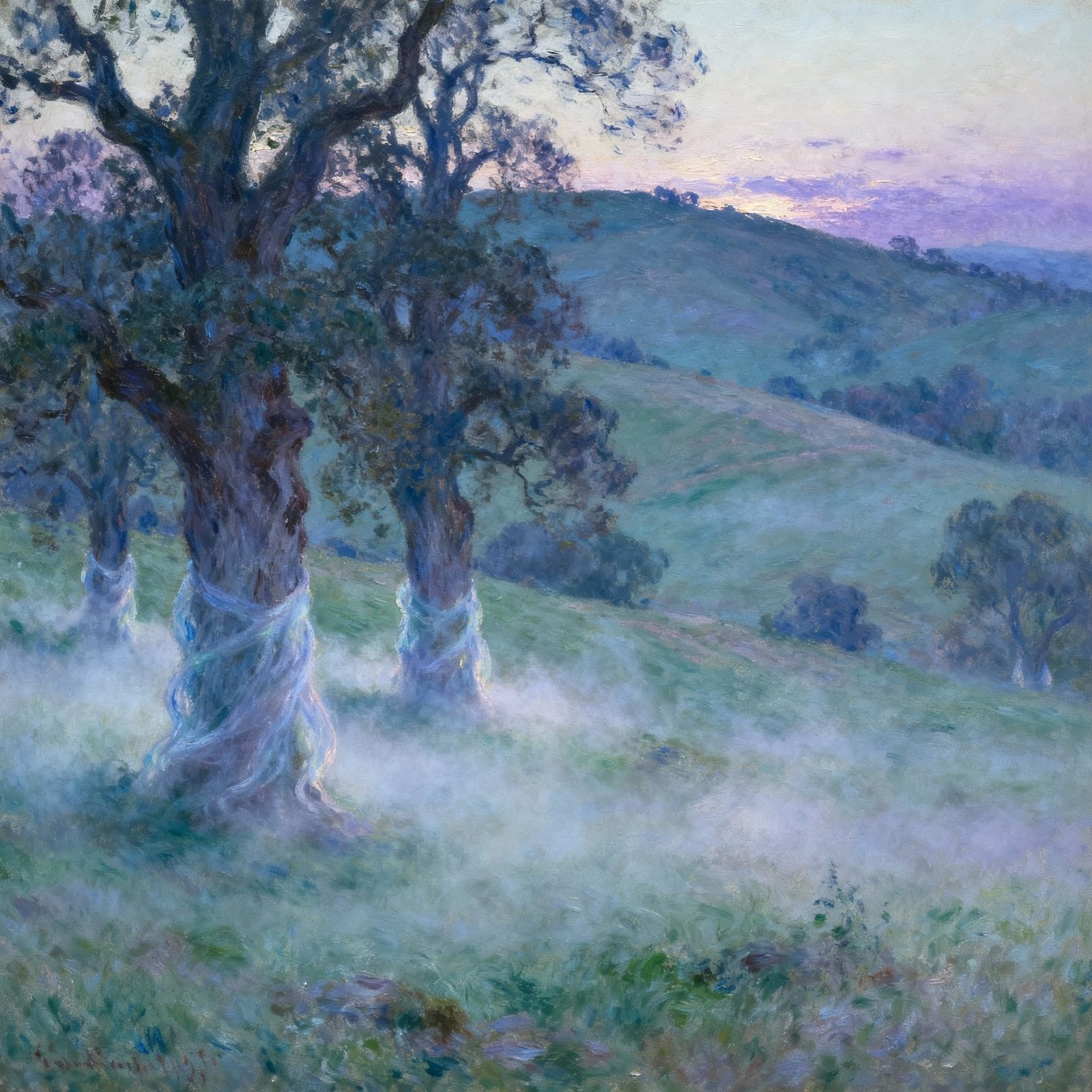 Serene Twilight Landscape Painting
