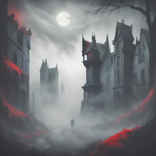 Mysterious Dark Fantasy Creatures in Theatrical Fog