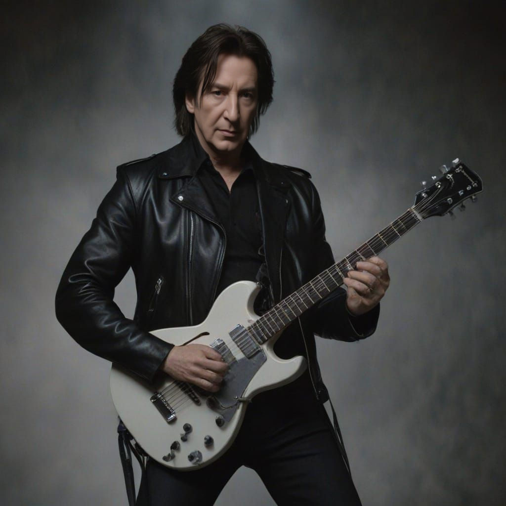 Rockstar Icon Shines on Stage in Foggy Spotlight