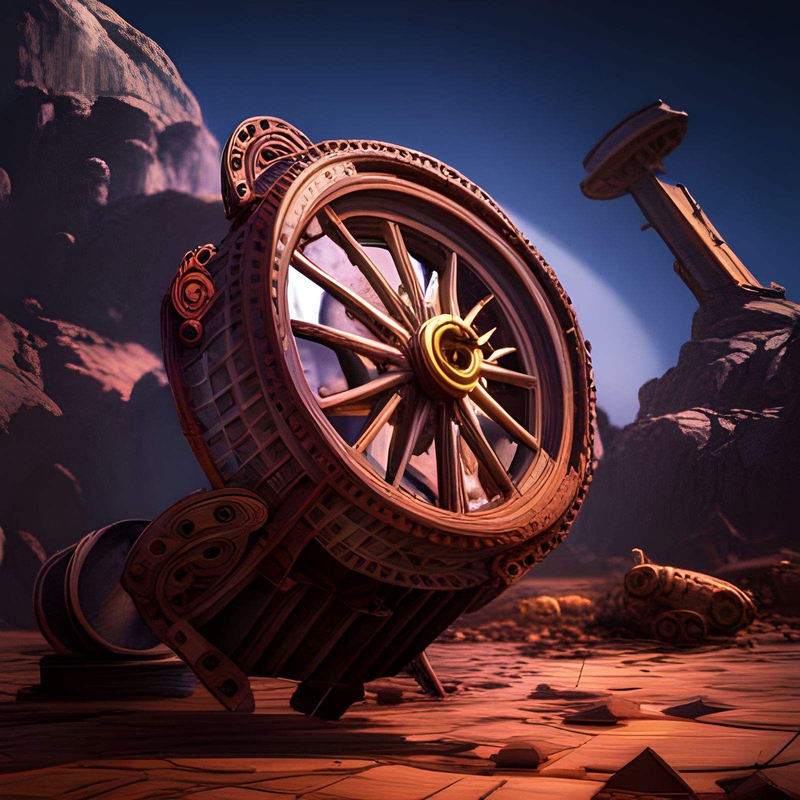 Wheel in the Sky: Detailed 3D Digital Art