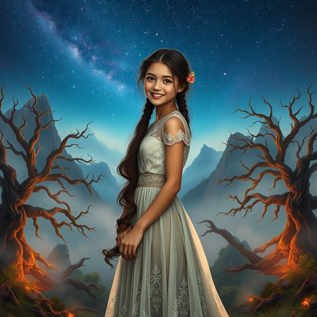 Ethereal Goddess in Whimsical Realms