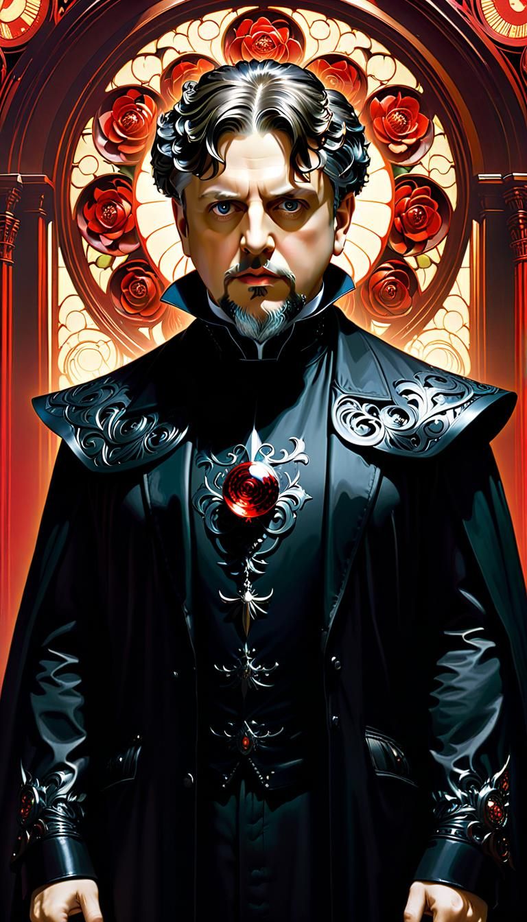 Gothic Mesmerizing Figure in Art Nouveau Style