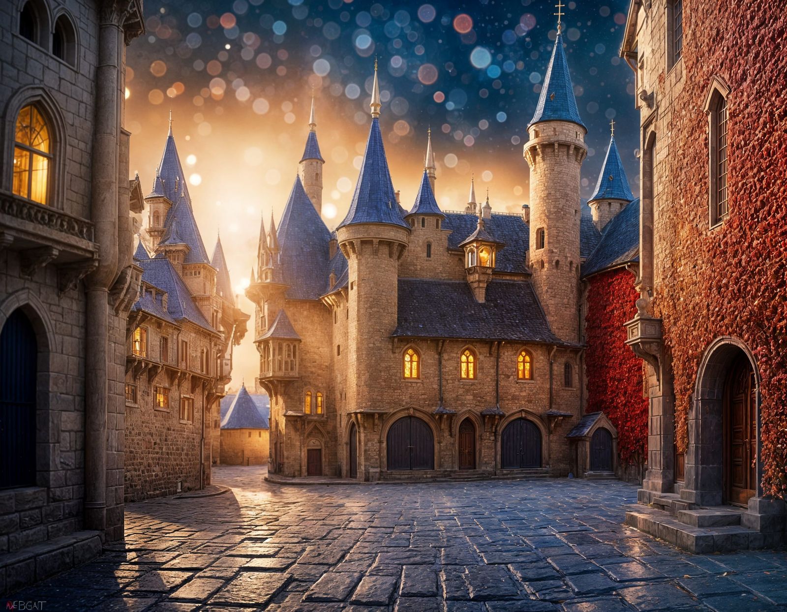 Medieval City Radiant with Luminous Gems