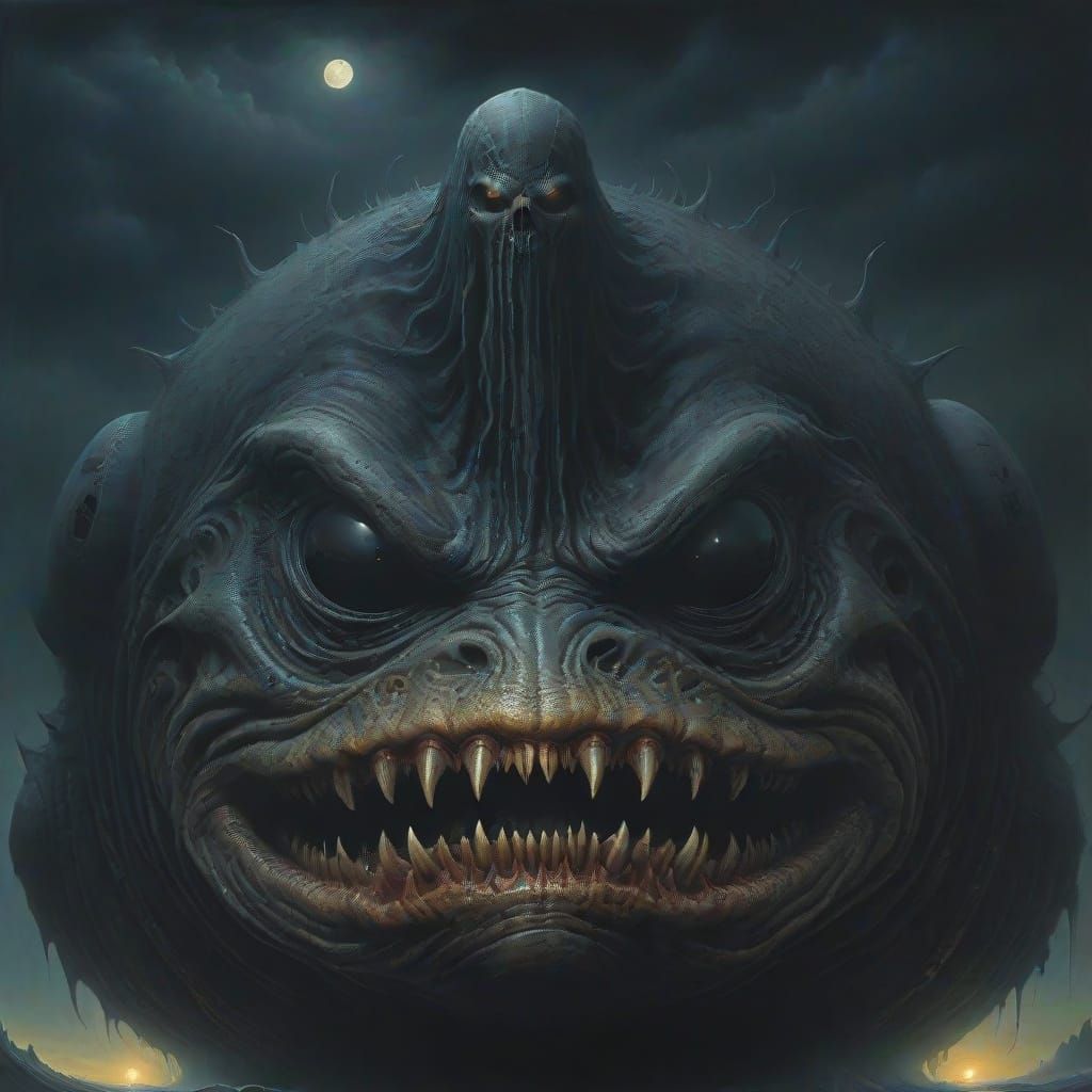 Eerie, Dark, and Sinister Sea Monster Emerges from the Night