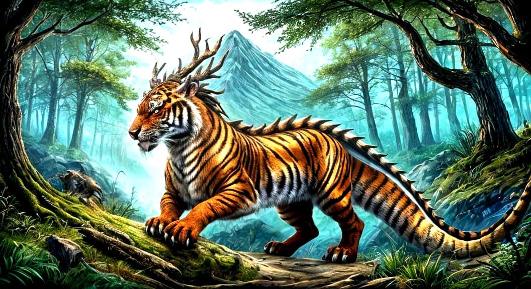 Fantastical Dragon Hybrids Roam Mysterious Forest and Mounta...