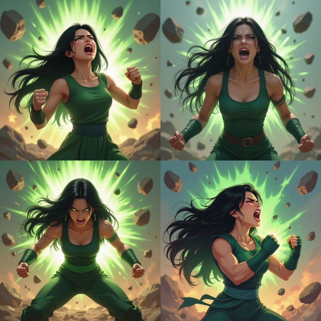 Girl Screaming in Rage, Legendary Super Saiyan Power