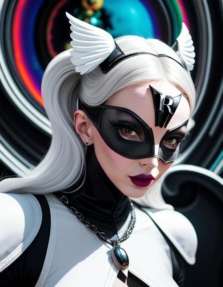 Superhero in White Costume: Digital Comic Art