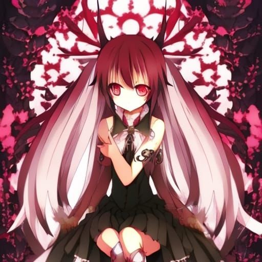 Anime Demon Girl in Key Visual Style