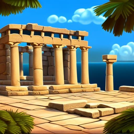 Island Temple: Pixar-Inspired 3D Concept Art