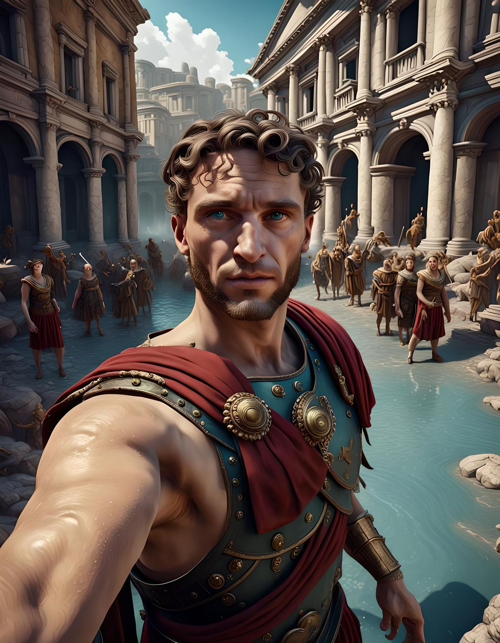 Roman Selfie: Detailed Matte Painting
