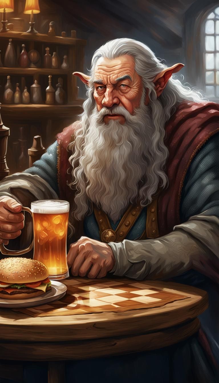 Gandalf and Gimli in Irish Bar, Concept Art