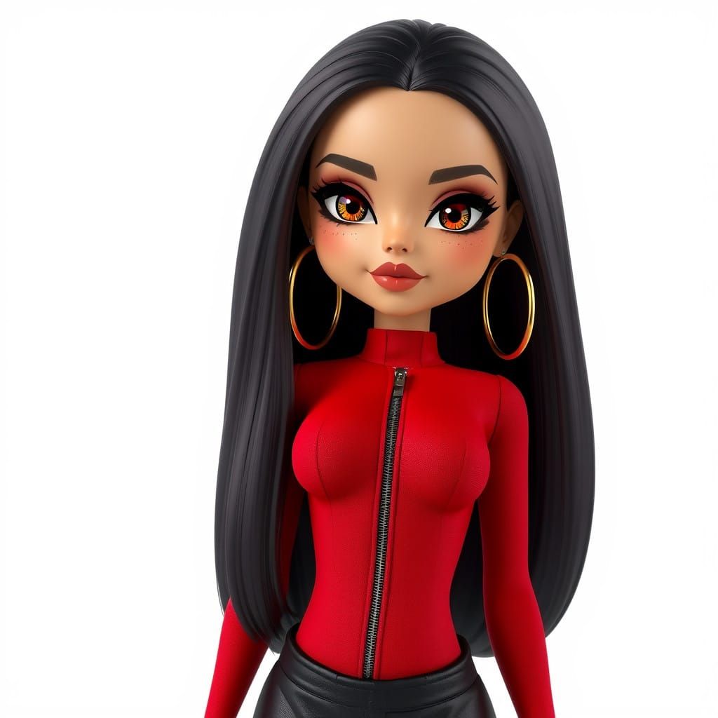 Glamorous Digital Doll in Modern Attire