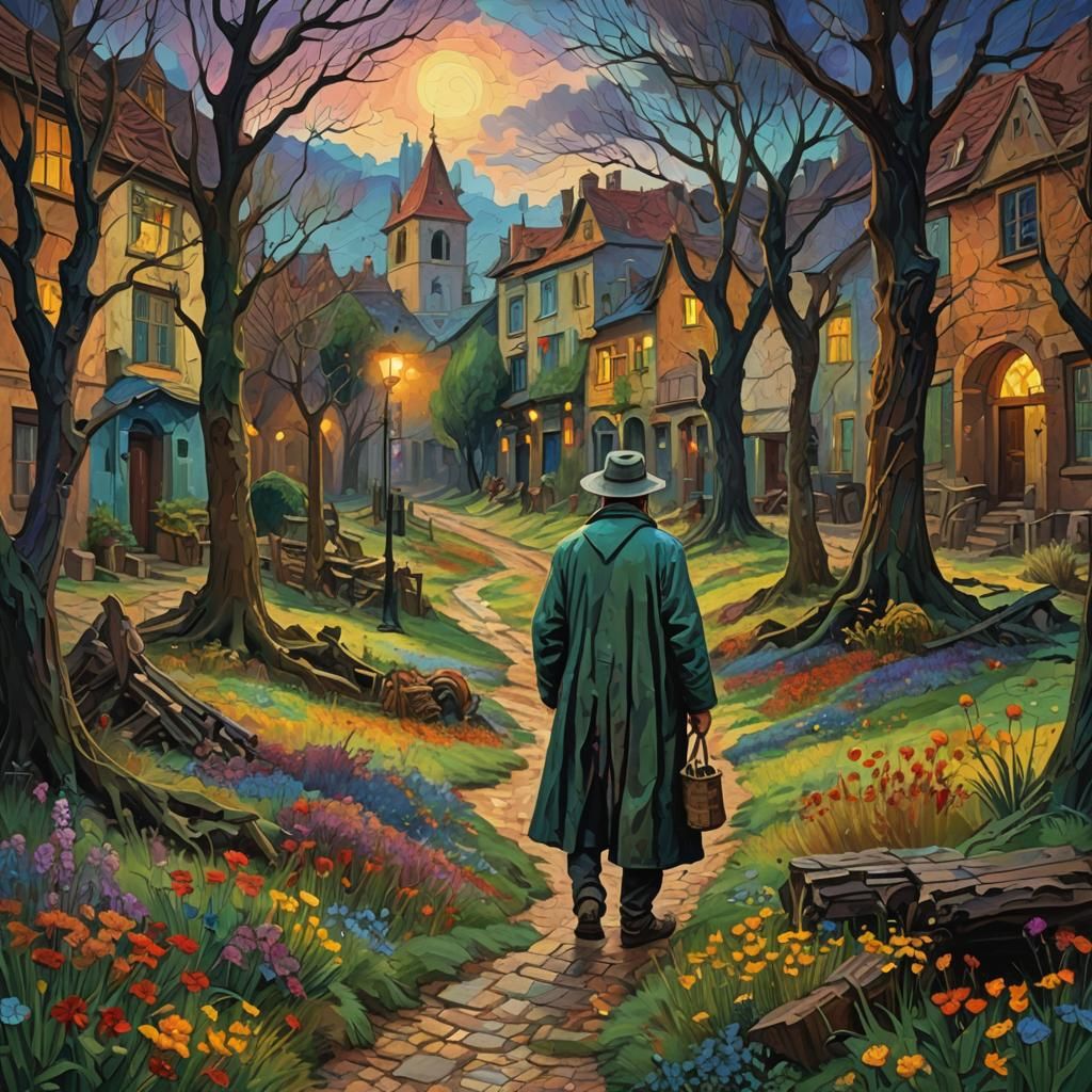 Frail Figure in Expressionist Impasto Painting