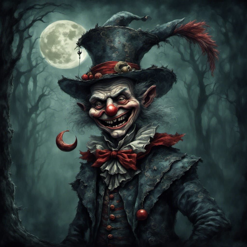 Eerie Mr Punch in Surrealist Style