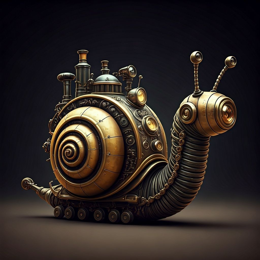 Steampunk Snail with Intricate Engine