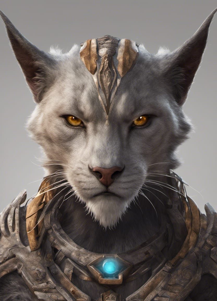 Female Khajiit Portrait in Fantasy Landscape