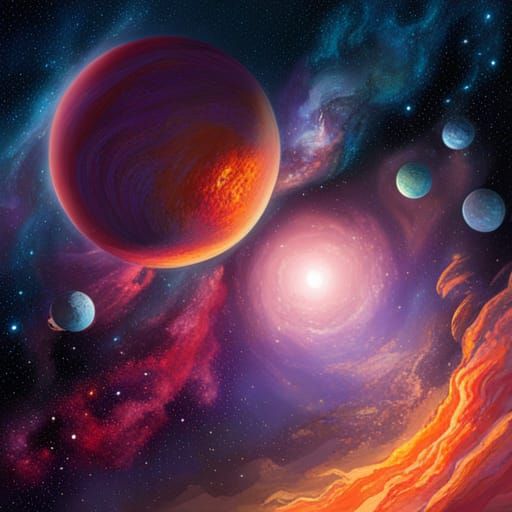 Sinister Planetary Breasts in Dark Fantasy Style