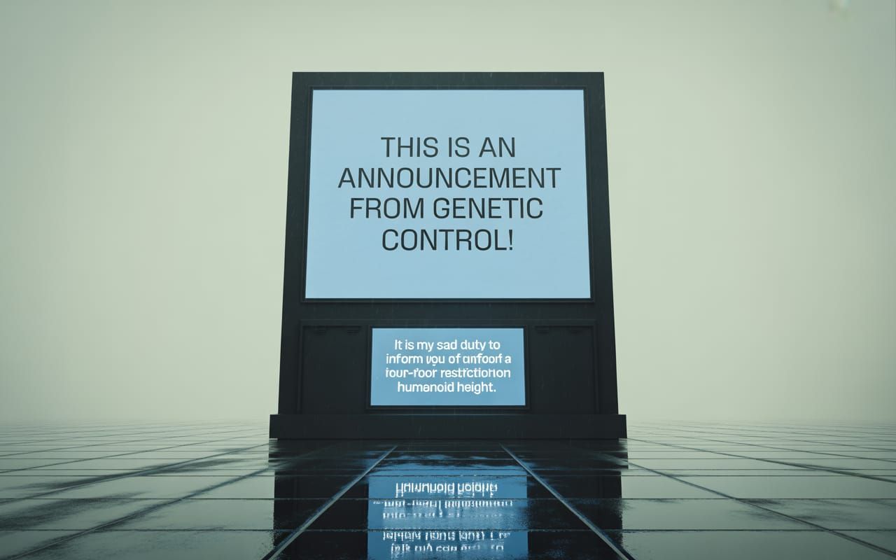 Dystopian Billboard: Genetic Control Announcement
