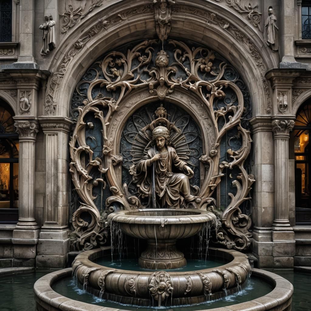 Detailed Hyperrealistic Fontaine Miracle Scene in HDR