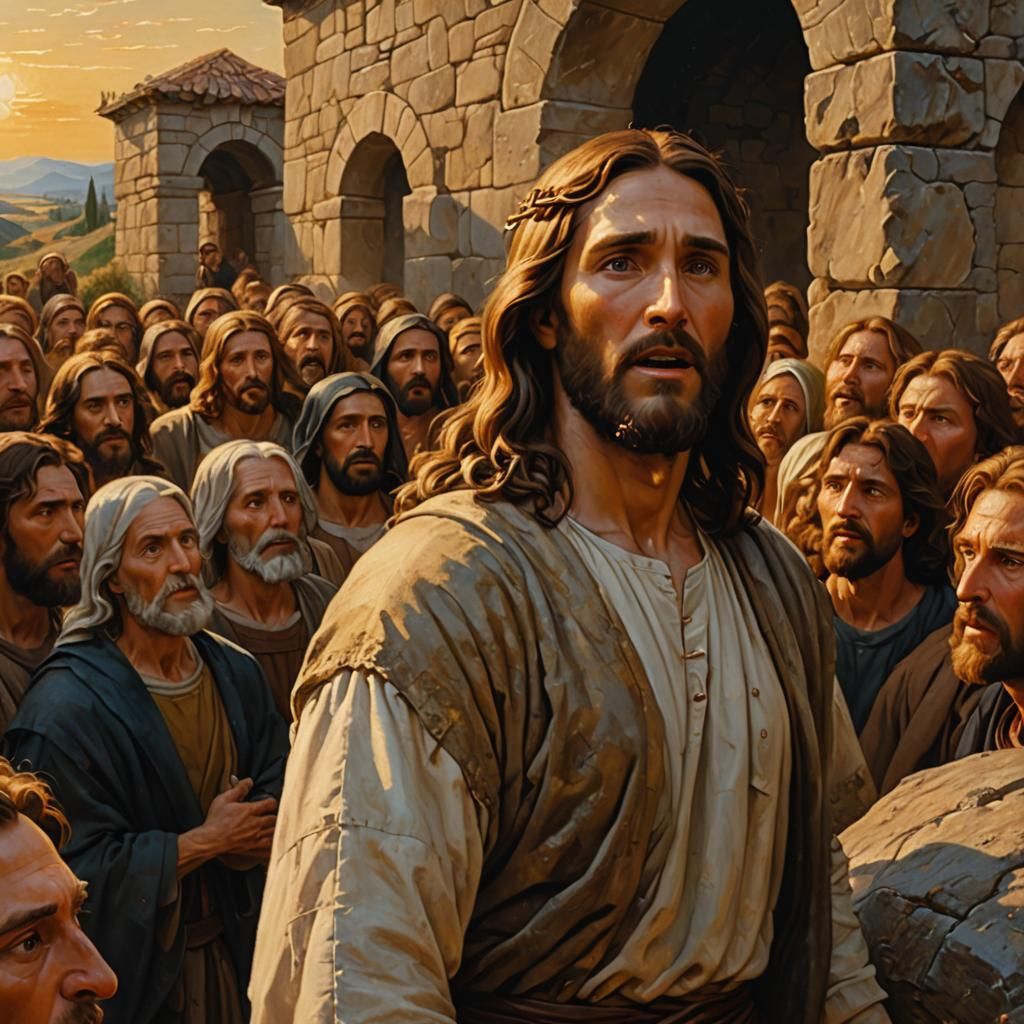 Jesus at the Tomb: Renaissance Oil Painting