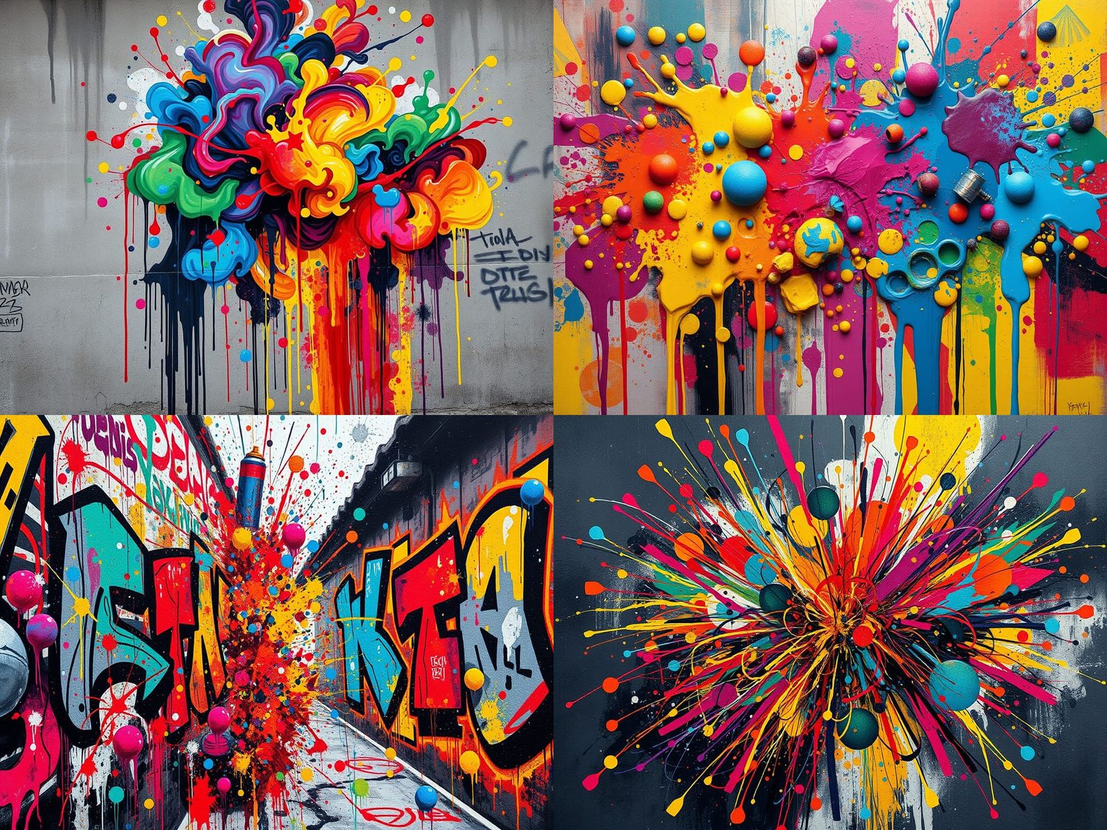 Colorful Graffiti Scribbles in Street Art Style