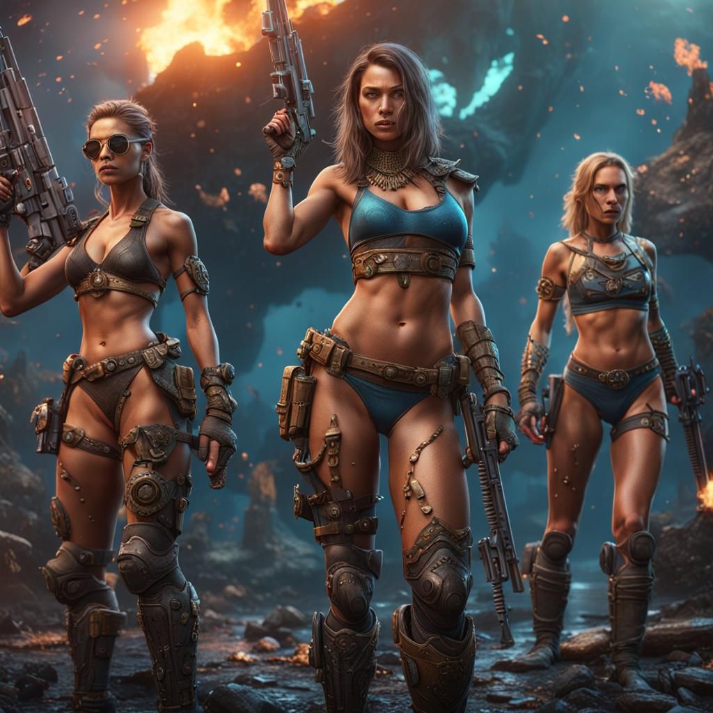 Bikini Warriors: Detailed Fantasy Concept Art