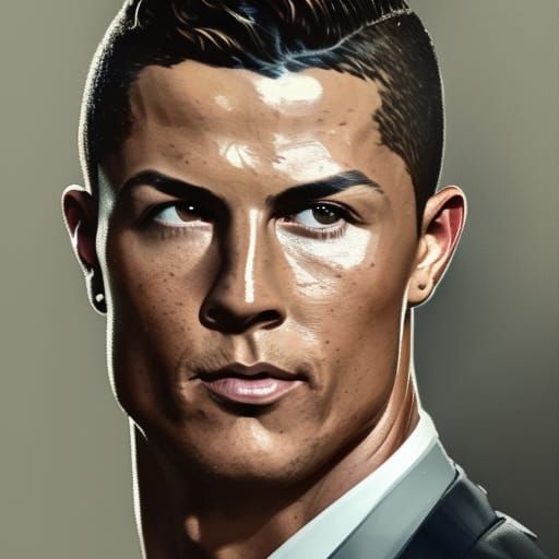 Cristiano Ronaldo Portrait in Hyperdetailed Digital Art