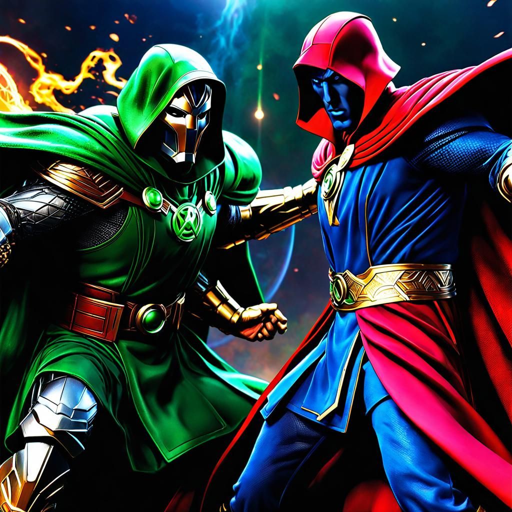 Dr. Doom and Dr. Strange, fisticuffs