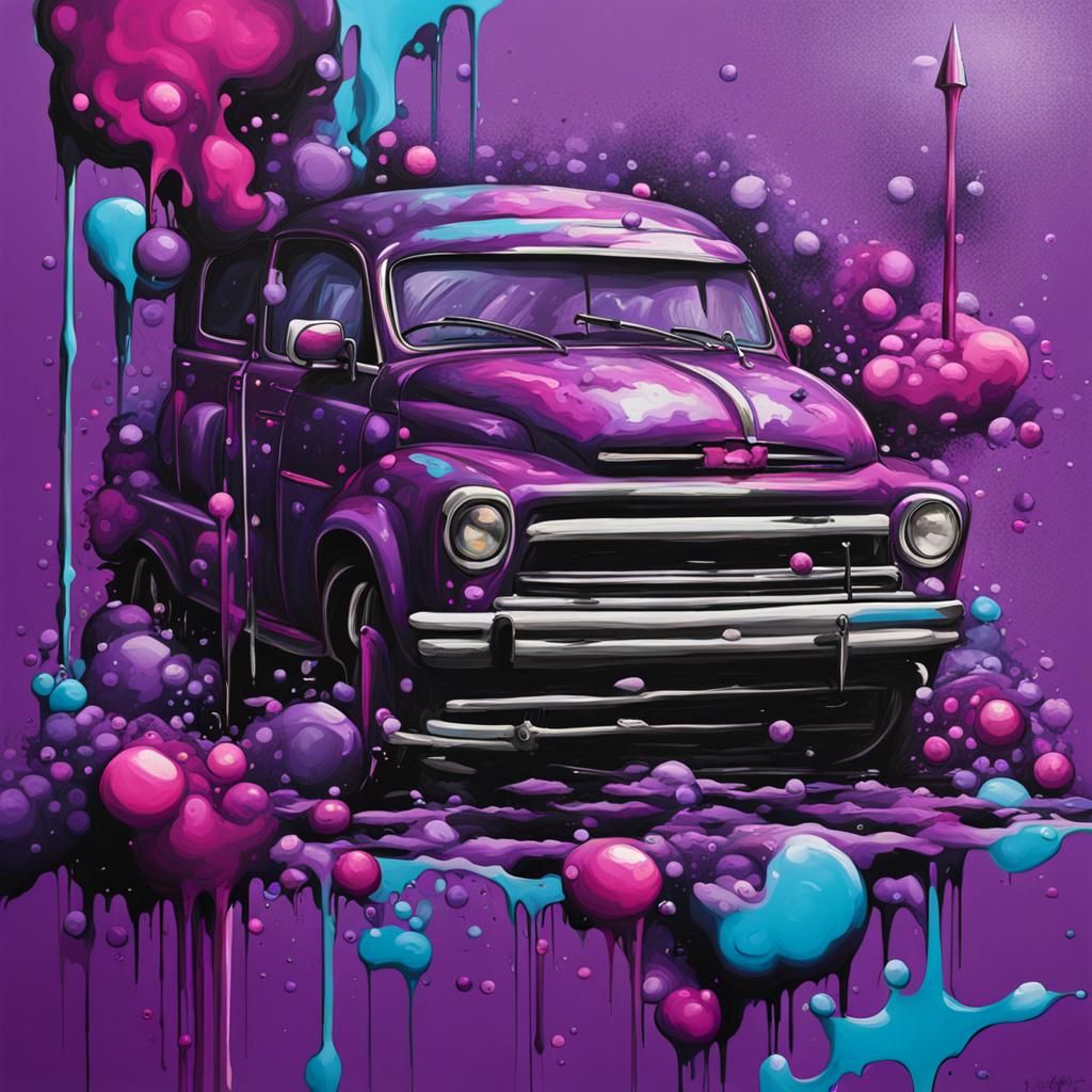 Purple Graffiti Art in a Splash Art Style