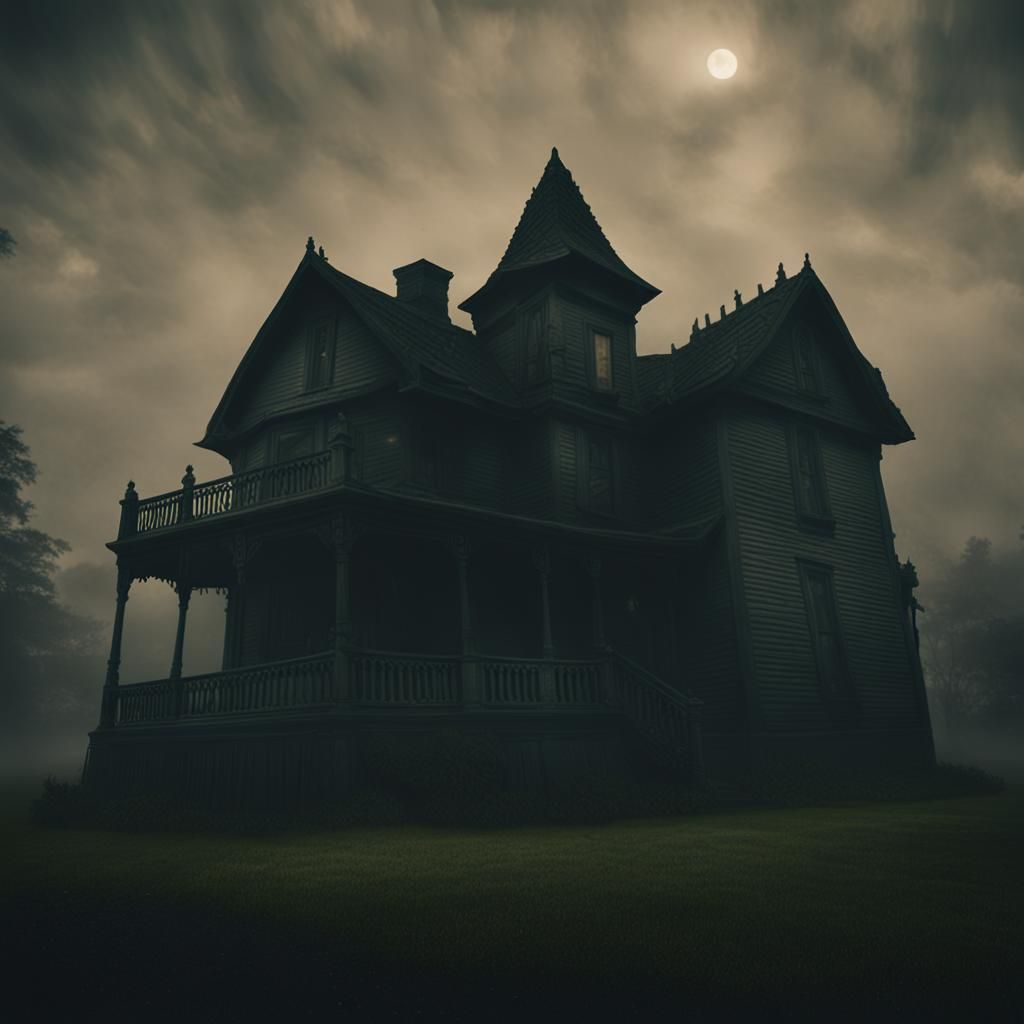 Eerie Haunted House Tour Sign in Cinematic Style