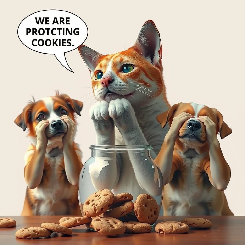 Cyberpunk Cityscape with Surreal Cookie Heist