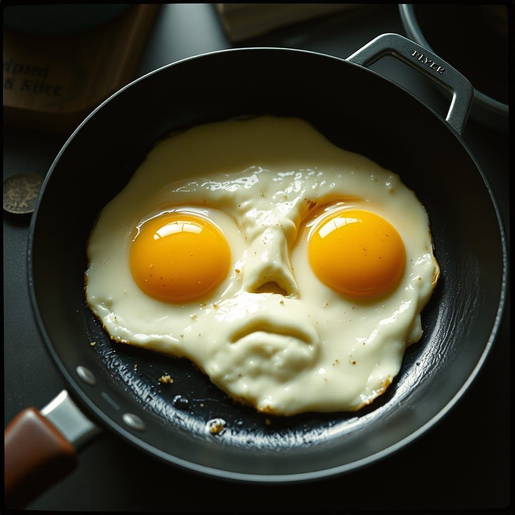 Pareidolia Eggs in Skillet: A Cinematic Masterpiece