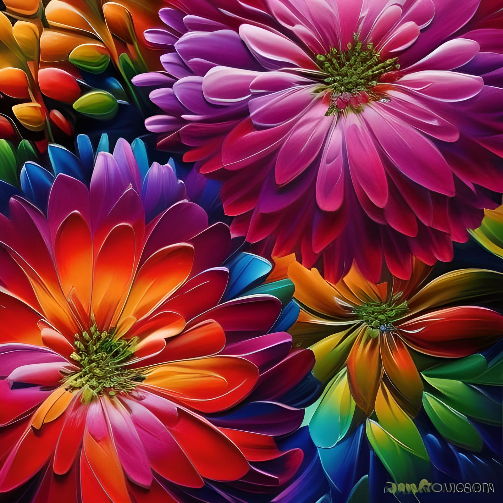 Abstract Painting of Chrysanthemum