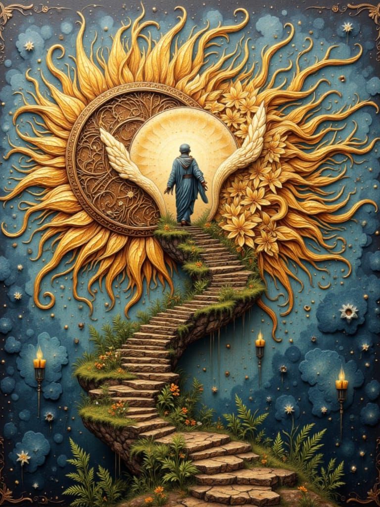 Abstract Collage Dream with Crescent Moons