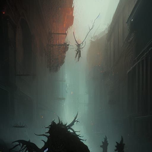 Chained Figure in Dark Fantasy Style