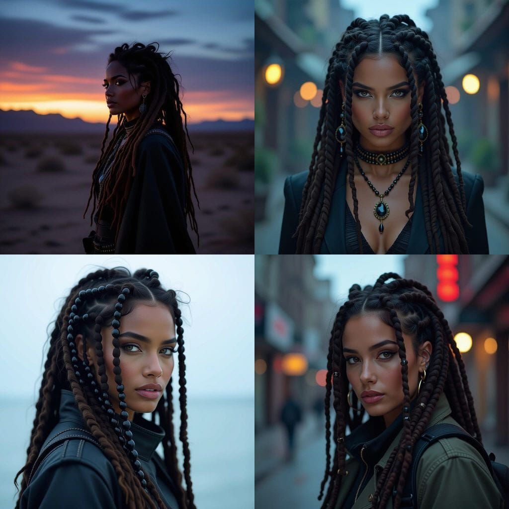 Onyx Dreadlocks: Cinematic Portrait of a Female Anti-Hero