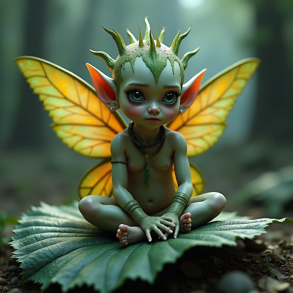 Creepy Baby Fairy Shaman Ritual: Detailed Matte Painting