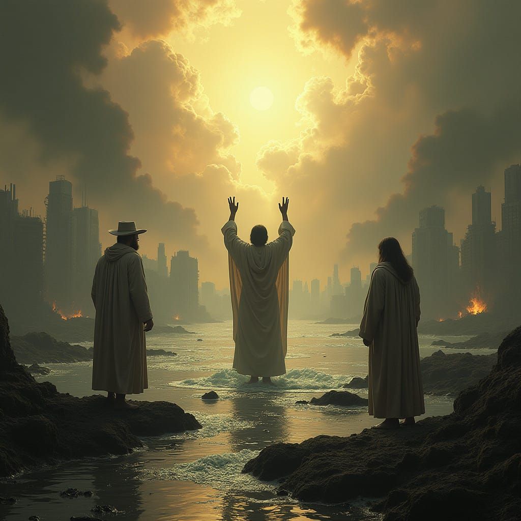 Divine Prophet Surveys Apocalyptic Wastes