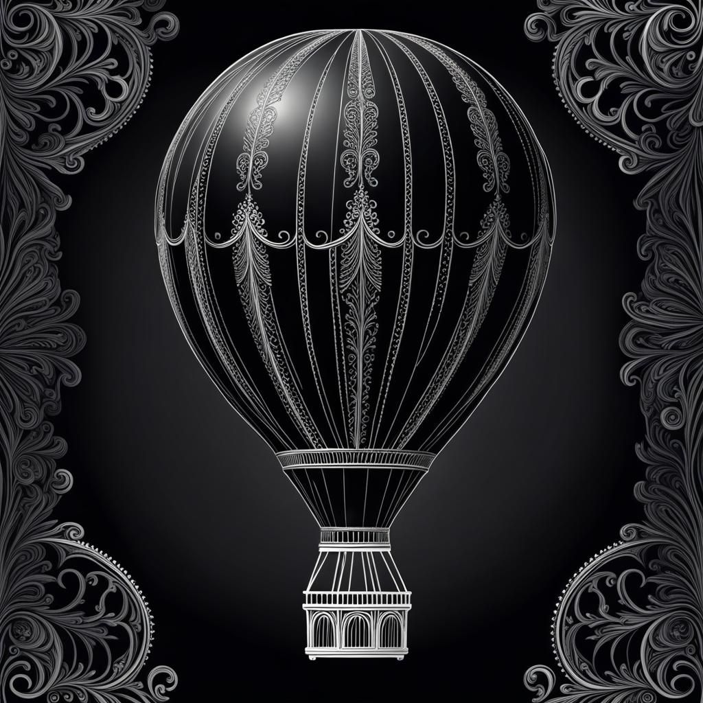 Black Balloon Print