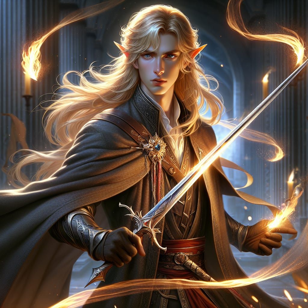 Attractive Elf Warrior Ready for Battle