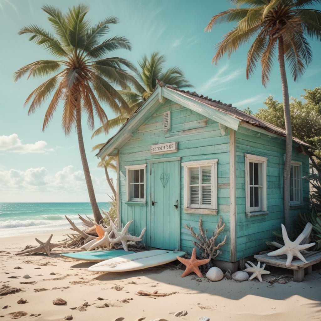 Retro Beachside Surf School in Dreamy Caribbean Waters