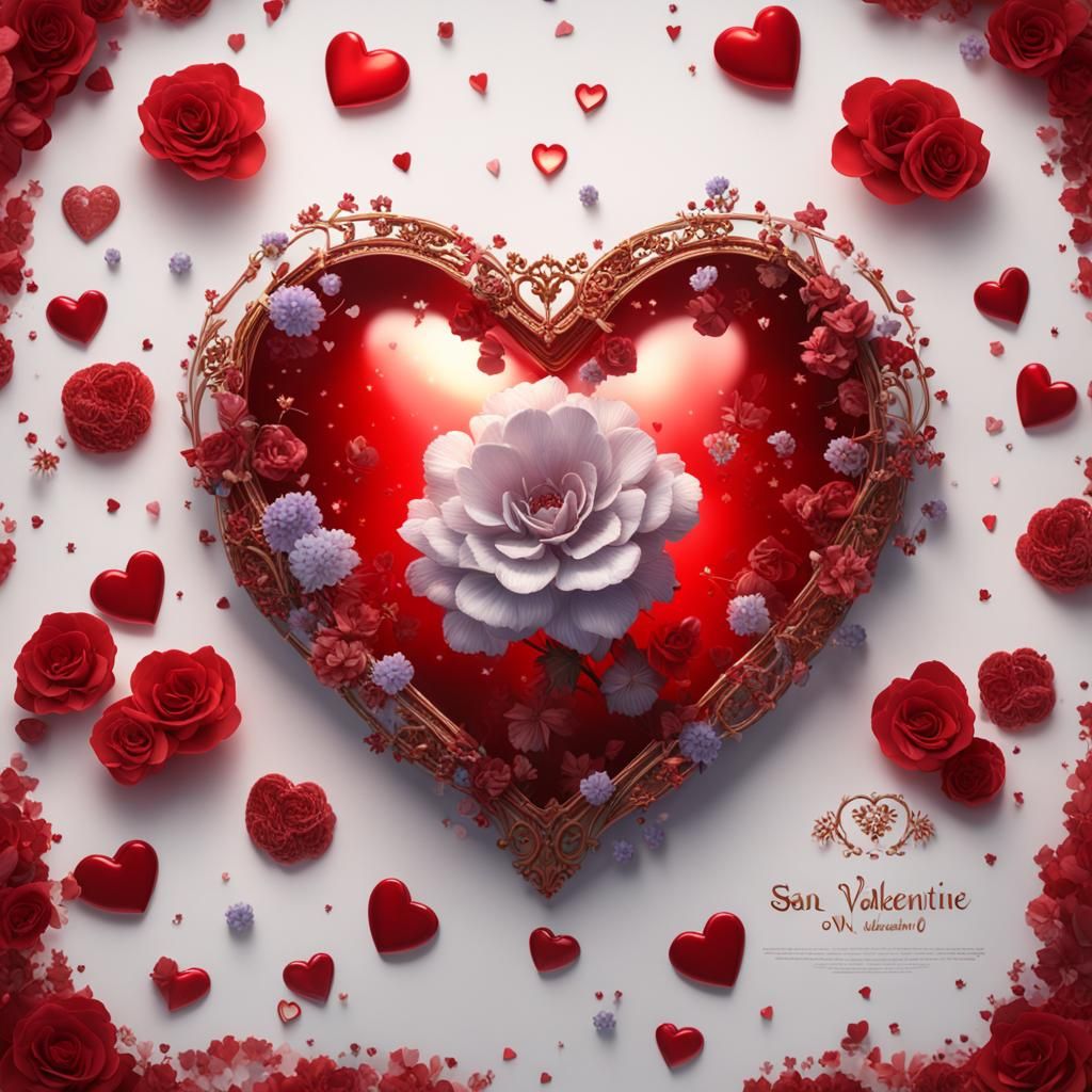 Red Glass Heart for San Valentino, Digital Art