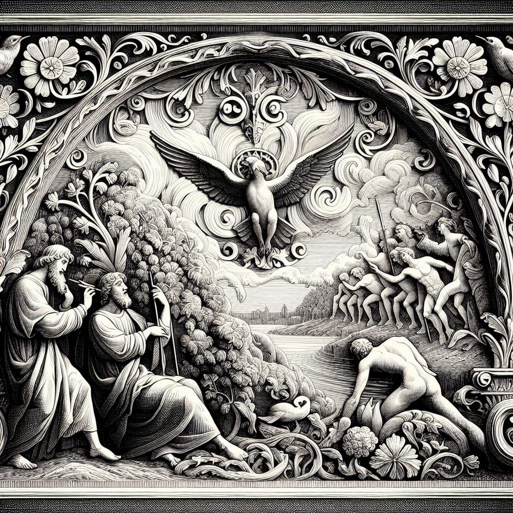 Dramatic Engraving in Gustave Doré Style