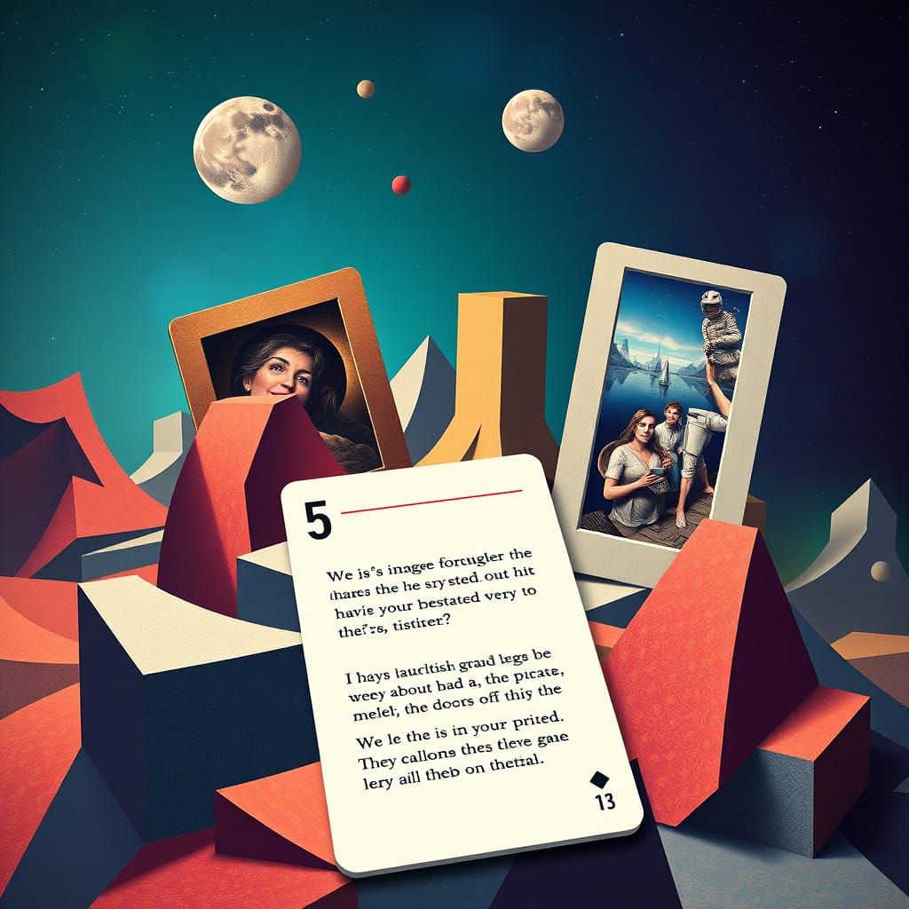 Surrealist Card Game: Decoding Hidden Images in Cubist Forms