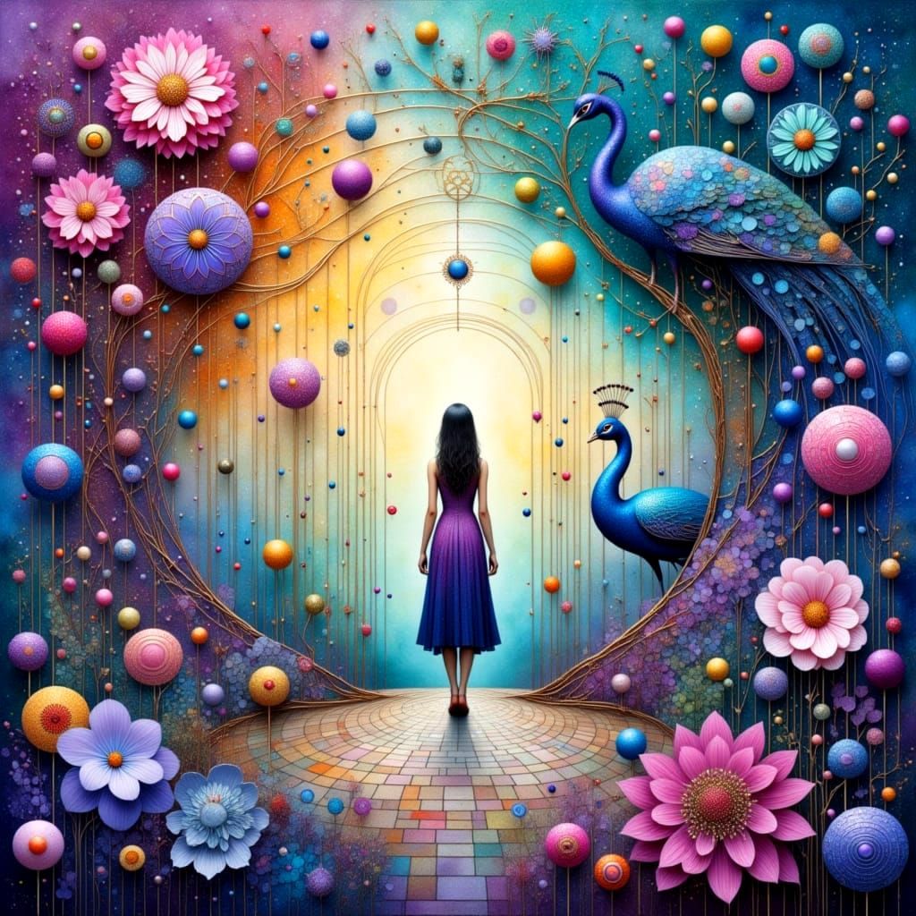 A Vibrant Courtyard Oasis in Pastel Hues