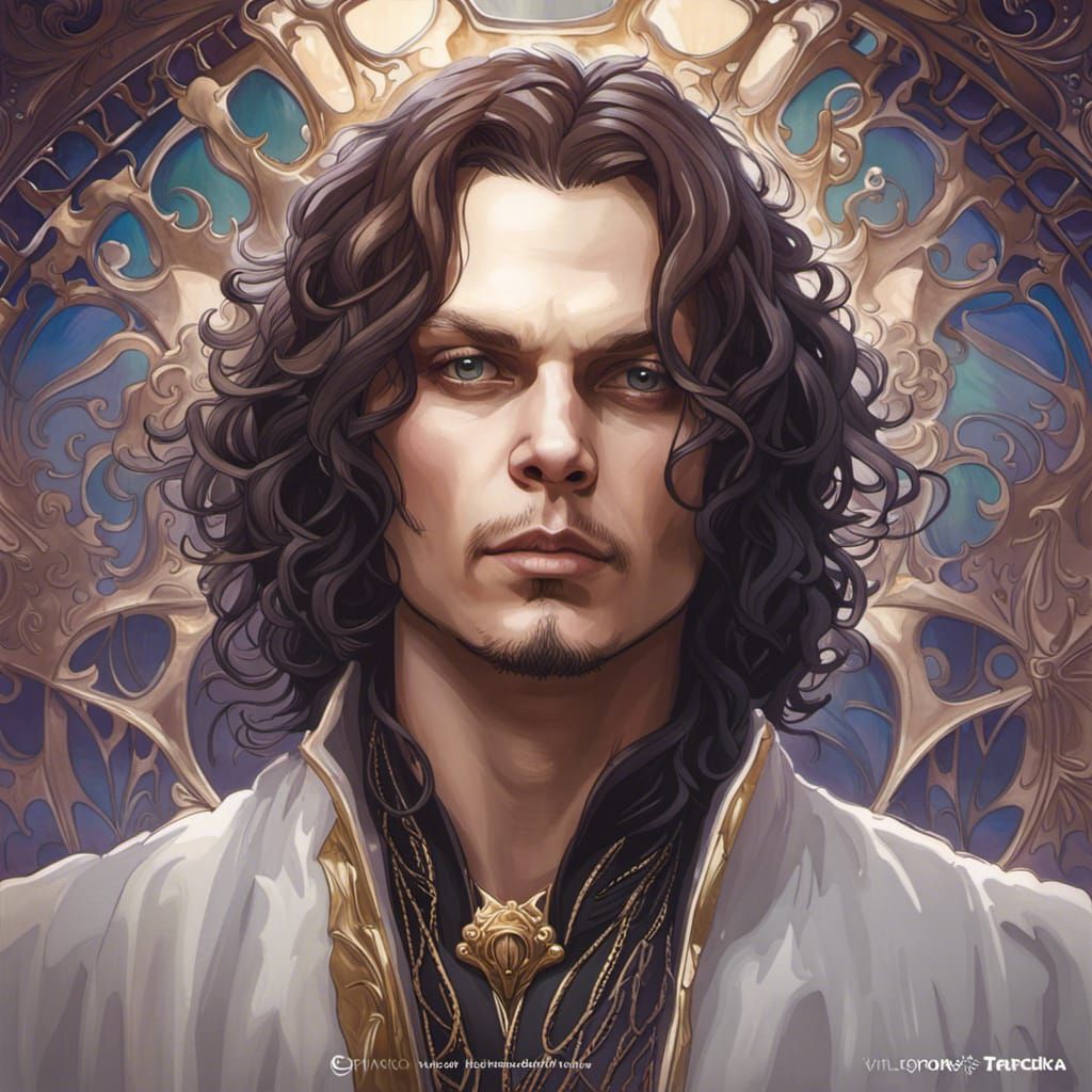 Romantic Prince Portrait in Art Nouveau Style